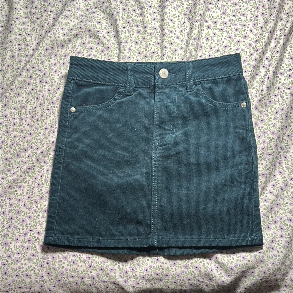 Teal Denim Mini Skirt